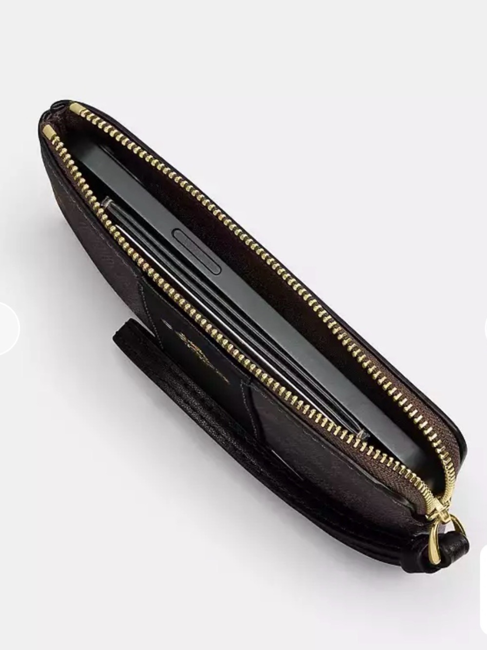 Coach Corner Zip Wristlet Crossgrain Leather in Melon Pink, Gold Hardware, NWOT - Picture 10 of 10